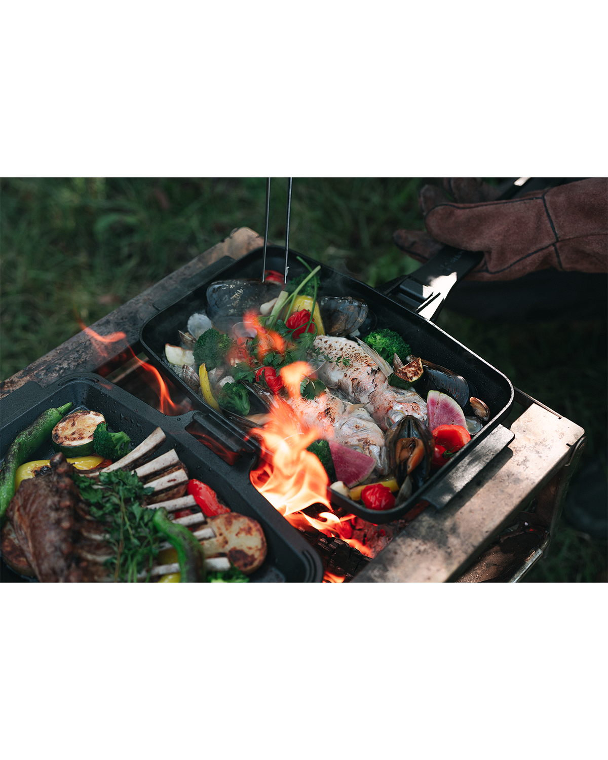 Snow Peak Cast Iron Sandwich Skillet
