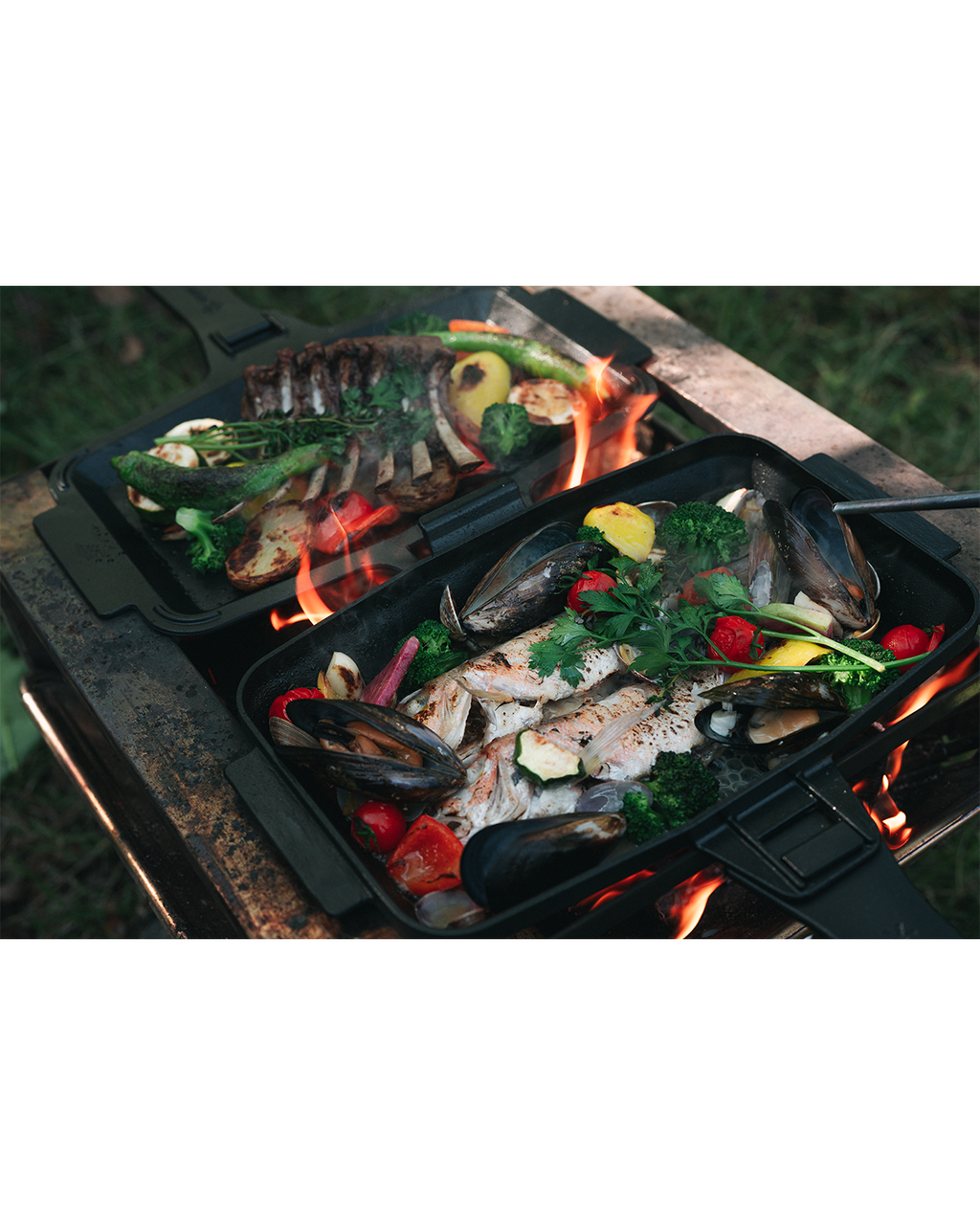 Snow Peak Cast Iron Sandwich Skillet