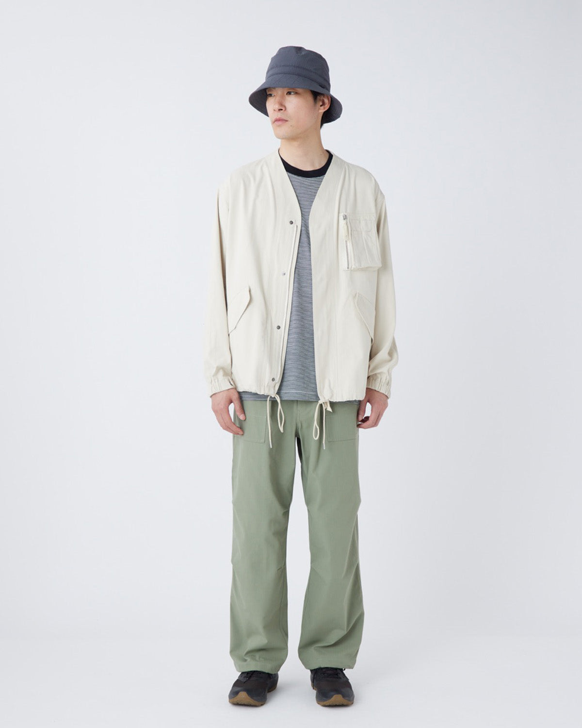 Snow Peak TAKIBI Herringbone Collarless Jacket