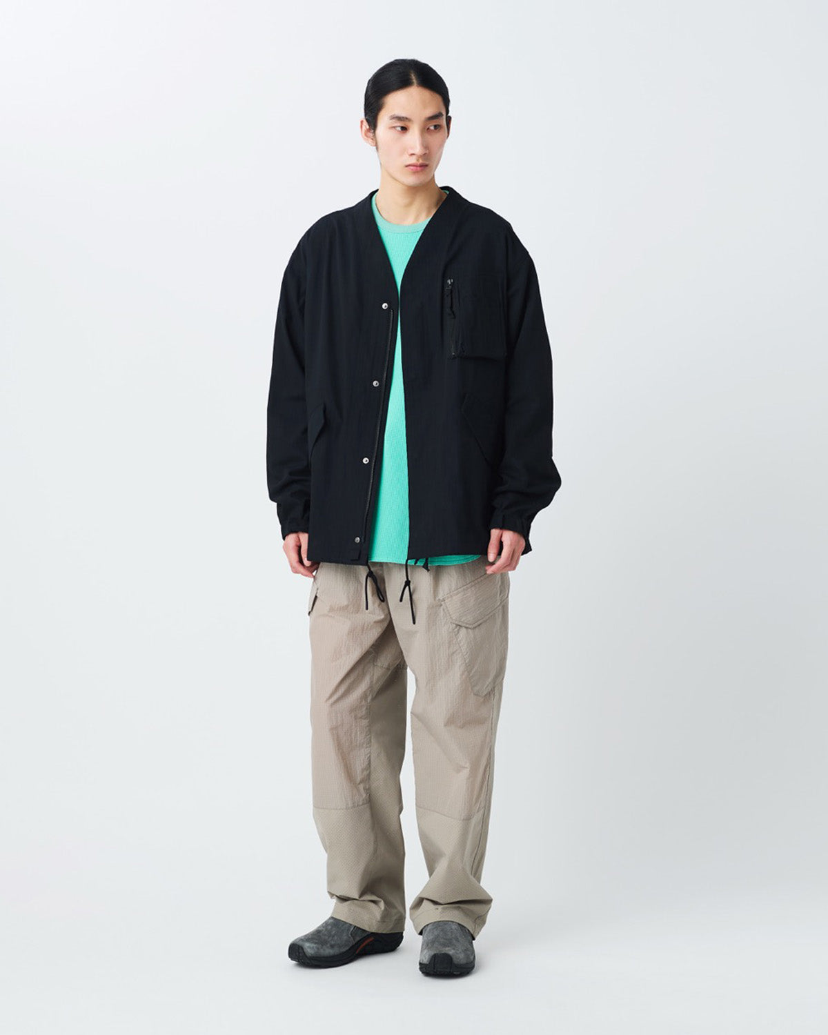 Snow Peak TAKIBI Herringbone Collarless Jacket