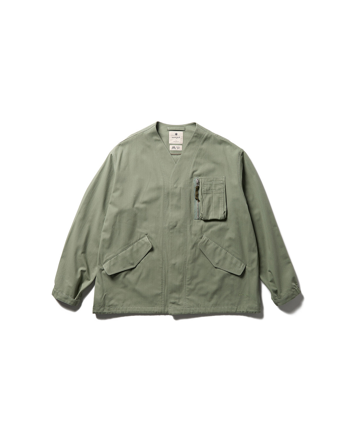 Snow Peak TAKIBI Herringbone Collarless Jacket