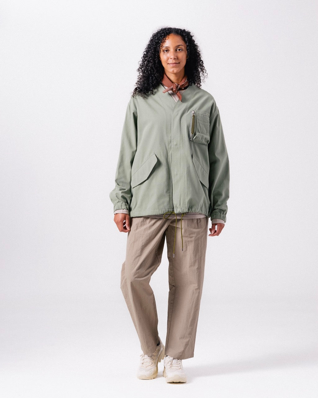 Snow Peak TAKIBI Herringbone Collarless Jacket