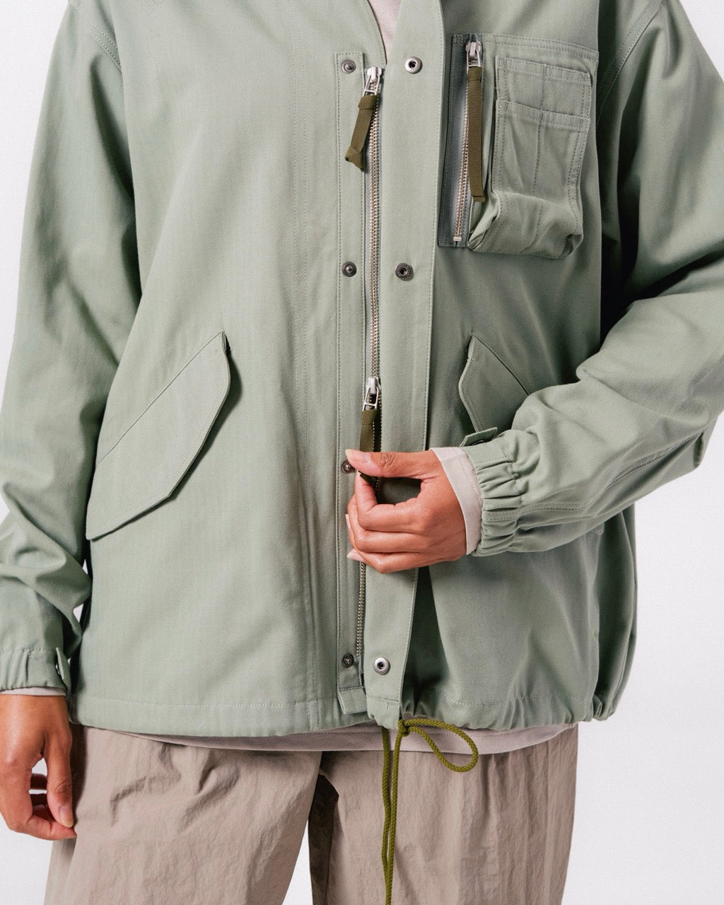 Snow Peak TAKIBI Herringbone Collarless Jacket