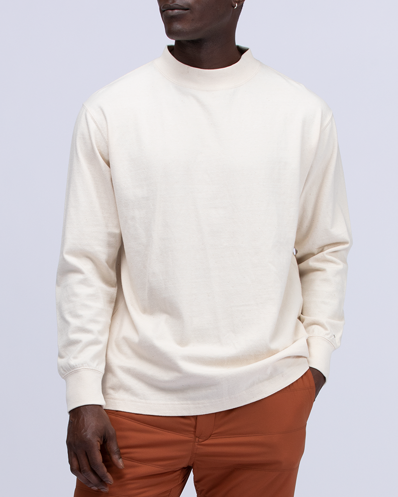 Snow Peak Recycled Cotton Mockneck Long Sleeve T-Shirt