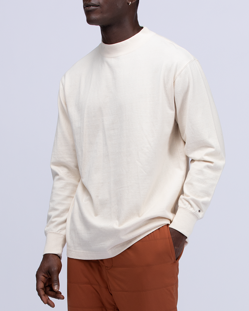 Snow Peak Recycled Cotton Mockneck Long Sleeve T-Shirt