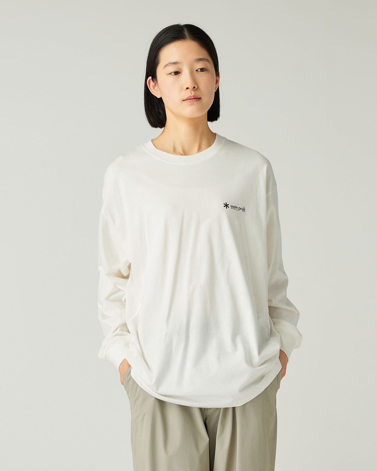 Snow Peak Soft Cotton Relaxed Logo L/S T-Shirt