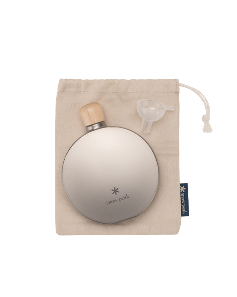 Snow Peak Round Titanium Flask in 150 mL